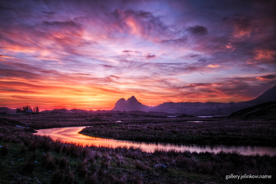 sunset on Ledmore River