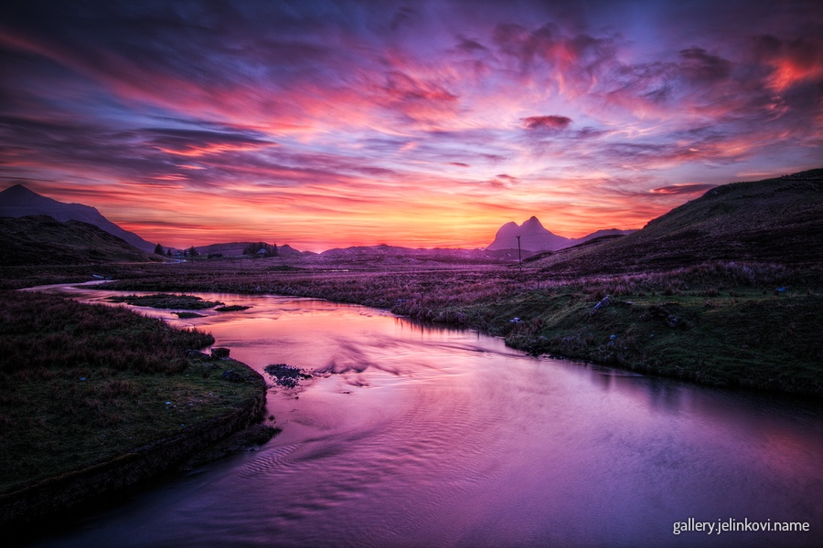 sunset on Ledmore River